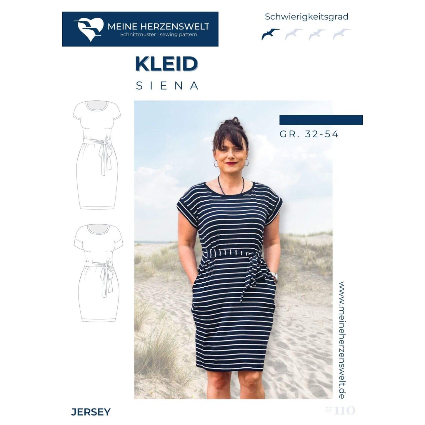 Kleid Damen - Papierschnittmuster Gr. 32-54 - meine Siena
