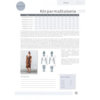 Kleid Damen - Papierschnittmuster Gr. 32-54 - meine Siena