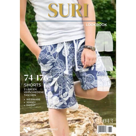 Shorts/Hose Kinder - Papierschnittmuster Gr. 74- 176 - Suri Kids