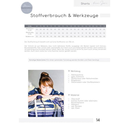 Shorts/Hose Kinder - Papierschnittmuster Gr. 74- 176 - Suri Kids
