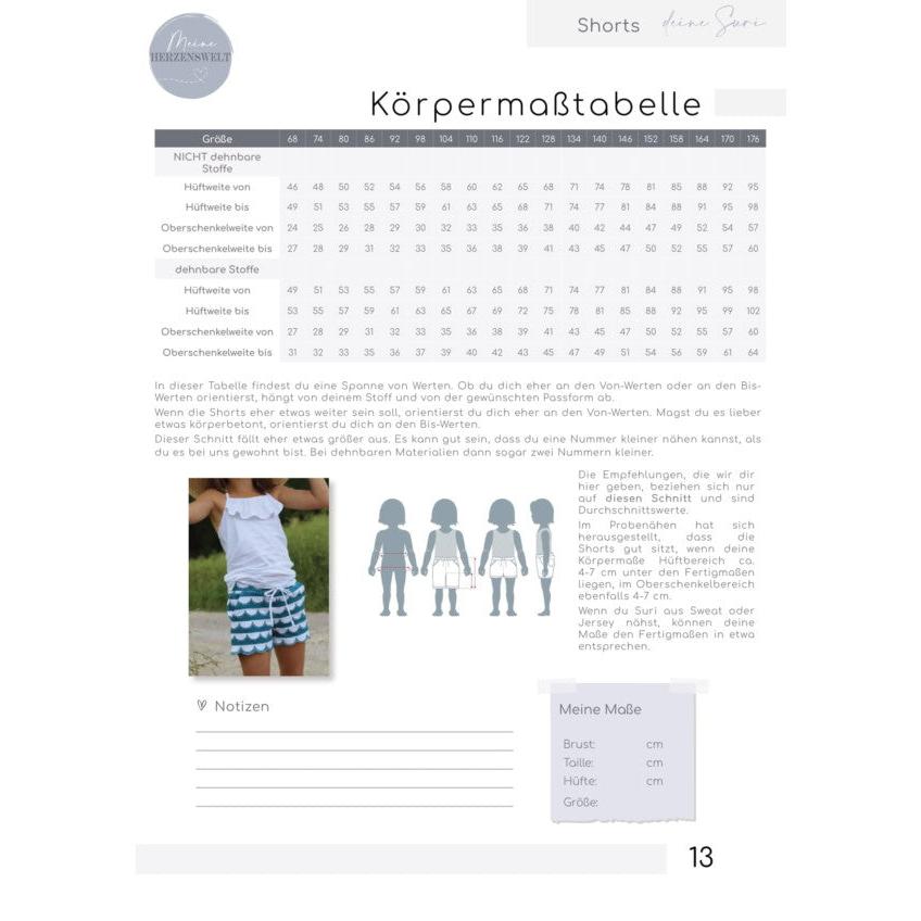 Shorts/Hose Kinder - Papierschnittmuster Gr. 74- 176 - Suri Kids