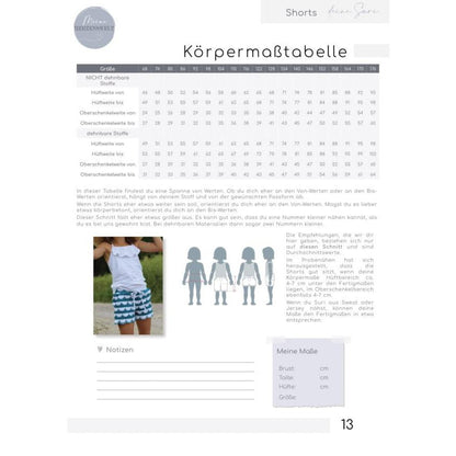 Shorts/Hose Kinder - Papierschnittmuster Gr. 74- 176 - Suri Kids