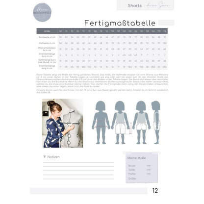 Shorts/Hose Kinder - Papierschnittmuster Gr. 74- 176 - Suri Kids