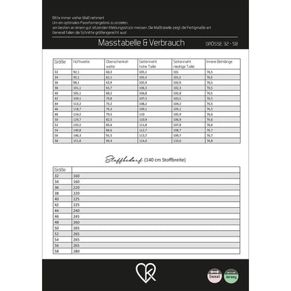 Papierschnitt Uda weite Jogginghose Track Pant | Größe 32-58