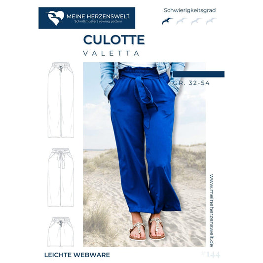 Meine Valetta- Culotte Damen - Papierschnittmuster Gr. 32-54
