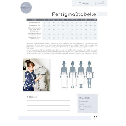 Meine Valetta- Culotte Damen - Papierschnittmuster Gr. 32-54
