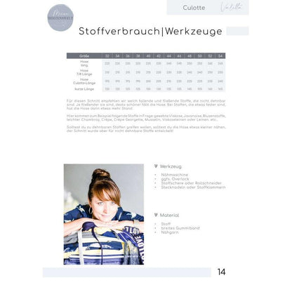 Meine Valetta- Culotte Damen - Papierschnittmuster Gr. 32-54