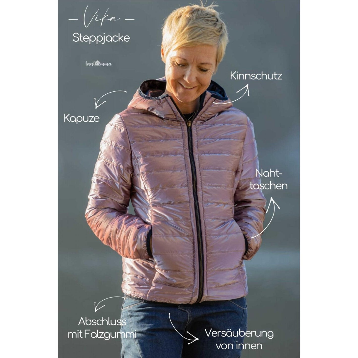 Steppjacke für Damen –  Vika – Papierschnittmuster