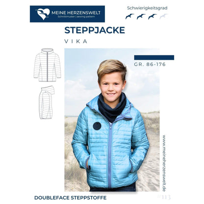 Vika- Steppjacke für Kinder – Papierschnittmuster