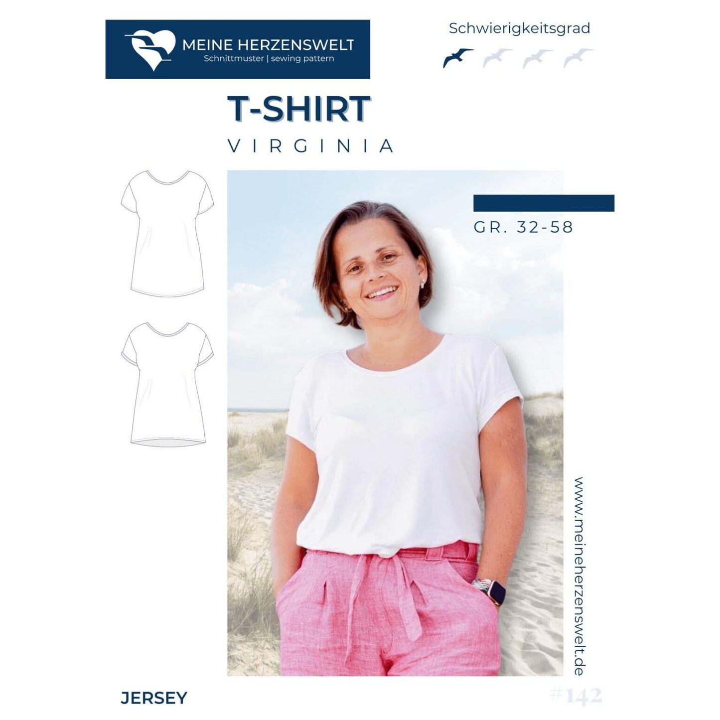 T-Shirt Damen – Papierschnittmuster Gr. 32-58 – Virginia