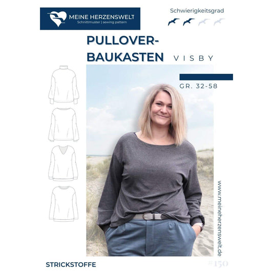 Pulloverbaukasten - Papierschnittmuster Gr. 32-58 - Visby