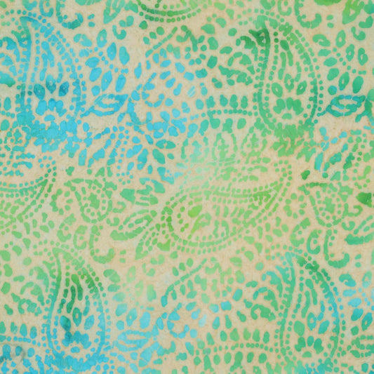 Handgefärbte Batik Viskose Aqua-Mint – 137 cm breit