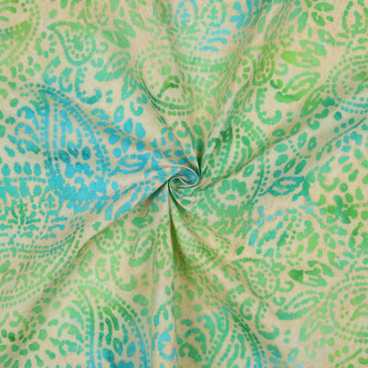 Handgefärbte Batik Viskose Aqua-Mint – 137 cm breit