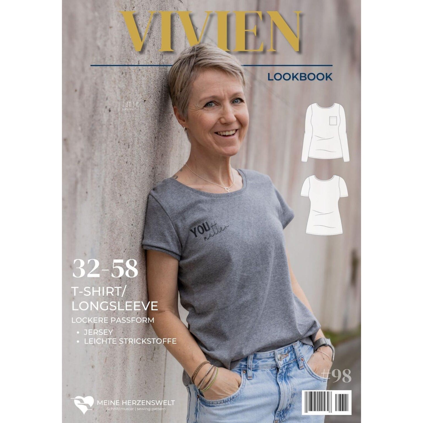 Shirt Damen-Papierschnittmuster Gr. 32-58 Vivien